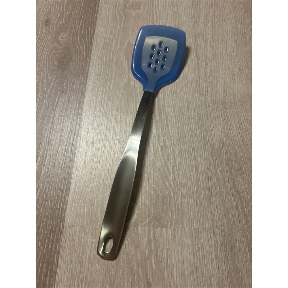 Catering Line Heavy Duty Silicone Slotted Turner Spatula Metal Handle 14x3.5in